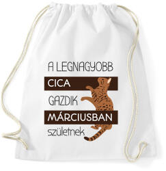 printfashion A legnagyobb cica gazdi - hónappal - Sportzsák, Tornazsák - Fehér (6305998)