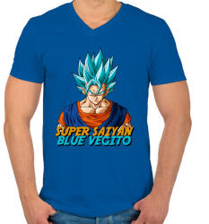 printfashion Super Saiyan Blue Vegito - Férfi V-nyakú póló - Királykék (388550)