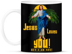 printfashion jesus loves you but im not - Bögre - Fekete (2599337)