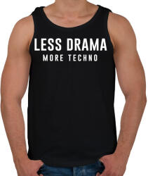 printfashion Less Drama More Techno - Férfi atléta - Fekete (2612341)