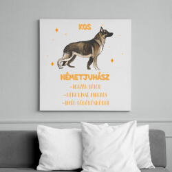 printfashion Kos - Németjuhász - Vászonkép - Fehér (13345878)