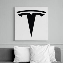printfashion TESLA logo fekete - Vászonkép - Fehér (6638064)