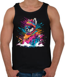 printfashion Láma sapkában - Férfi atléta - Fekete (14033282)