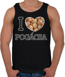 printfashion I love Pogácsa - Férfi atléta - Fekete (11895377)
