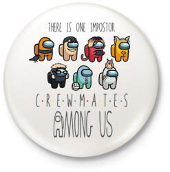 printfashion Among us - crewmates - there is one impostor - Kitűző, hűtőmágnes - Fehér (4156088)