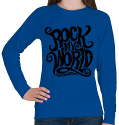 printfashion Rock my world - Női pulóver - Királykék (80536)
