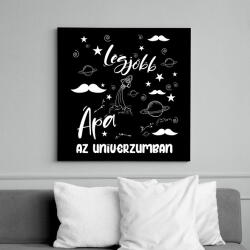 printfashion Legjobb apa az univerzumban - Vászonkép - Fekete (7442650)