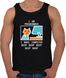 printfashion I am programmer (white) - Férfi atléta - Fekete (7243933)