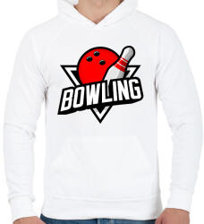 printfashion Bowling - Férfi kapucnis pulóver - Fehér (16328173)