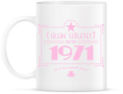 printfashion csillag-1971-pink - Bögre - Fehér (790813)