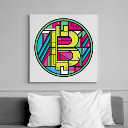 printfashion BITCOIN 4 EVER 69 - Vászonkép - Fehér (6640385)