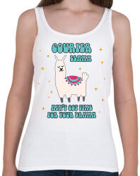 printfashion Láma futár - Női atléta - Fehér (12765019)