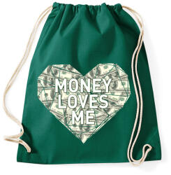 printfashion Money loves me - Sportzsák, Tornazsák - Sötétzöld (265108)