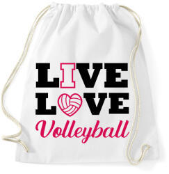 printfashion Live, Love, Volleyball - Sportzsák, Tornazsák - Fehér (14005068)