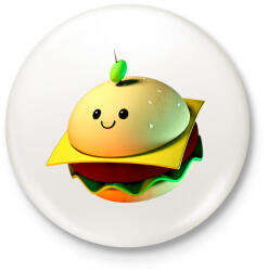 printfashion Cuki burger - Kitűző, hűtőmágnes - Fehér (11660478)