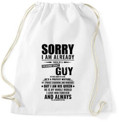 printfashion Bocsi, foglalt vagyok - Sportzsák, Tornazsák - Fehér (2639656)