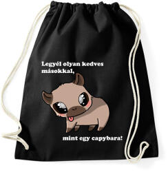 printfashion legyél olyan kedves másokkal, mint egy capybara (fehér) - Sportzsák, Tornazsák - Fekete (14652457)