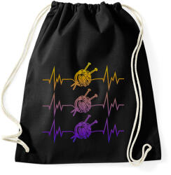 printfashion Horgolós szívverés - Sportzsák, Tornazsák - Fekete (16611319)