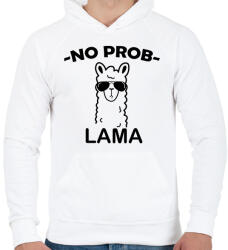 printfashion Láma - Férfi kapucnis pulóver - Fehér (5027543)