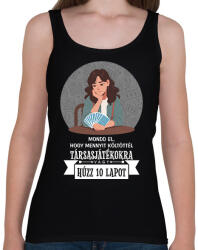printfashion Húzz 10 lapot - Női atléta - Fekete (16640222)
