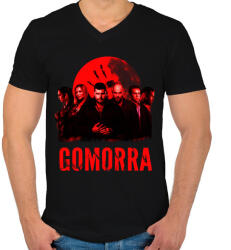 printfashion gomorra-red - Férfi V-nyakú póló - Fekete (4115583)