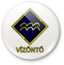 printfashion Vízöntő - Kitűző, hűtőmágnes - Fehér (5351780)