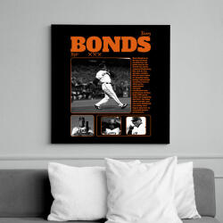 printfashion Barry Bonds - baseball - Vászonkép - Fekete (15817198)