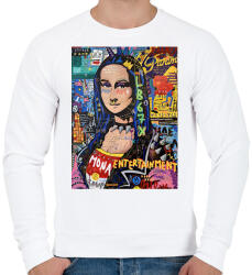 printfashion Absztrakt Mona - Férfi pulóver - Fehér (2872633)