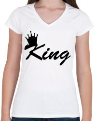 printfashion king - Női V-nyakú póló - Fehér (12238403)