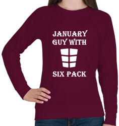 printfashion Januárban született kockás hasú - Női pulóver - Bordó (1366165)