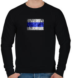 printfashion Kéksáv minimál - Férfi pulóver - Fekete (6082056)