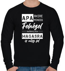 printfashion Apa - Akire mindig felnézel - Férfi pulóver - Fekete (7127034)