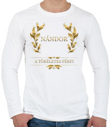 printfashion Nándor - Férfi hosszú ujjú póló - Fehér (2844016)