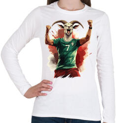 printfashion CR7 - The Goat - Női hosszú ujjú póló - Fehér (14947505)