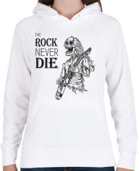 printfashion The rock never die - Női kapucnis pulóver - Fehér (6370311)