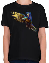 printfashion Papagáj portré - Gyerek póló - Fekete (4847783)