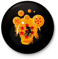 printfashion Sárkány hold - Kitűző, hűtőmágnes - Fekete (3092324)