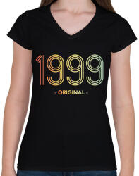 printfashion 1999 - Női V-nyakú póló - Fekete (11993611)