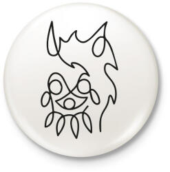 printfashion Princess Mononoke - Kitűző, hűtőmágnes - Fehér (10808849)