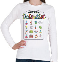 printfashion Jövőbeli tudós - Női hosszú ujjú póló - Fehér (13954581)