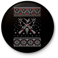 printfashion Vadász karácsony - Kitűző, hűtőmágnes - Fekete (3093206)