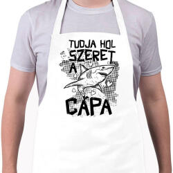 printfashion Tudja hol szeret a cápa - Kötény - Fehér (16636077)