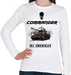 printfashion m4 sherman - Női hosszú ujjú póló - Fehér (1706107)