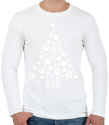 printfashion Mancsos karácsonyfa - Férfi hosszú ujjú póló - Fehér (14562076)