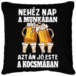 printfashion Nehéz nap, jó este - Párnahuzat, Díszpárnahuzat - Fekete (14835312)
