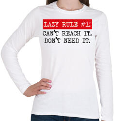 printfashion Lazy rule #1 - Női hosszú ujjú póló - Fehér (7532036)