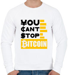 printfashion You-cant-stop-bitcoin - Férfi pulóver - Fehér (6039175)