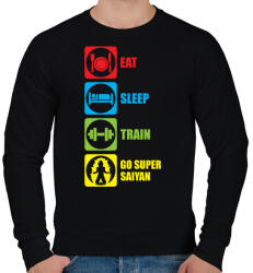 printfashion Go super saiyan - Férfi pulóver - Fekete (517897)
