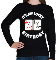 printfashion 57 POKER SZÜLINAP - Női pulóver - Fekete (9840270)