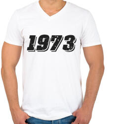printfashion 1973 - Férfi V-nyakú póló - Fehér (6176762)